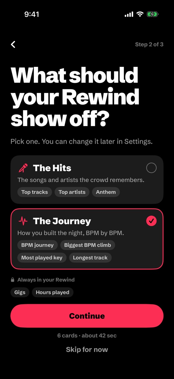 The Journey picked in the setup